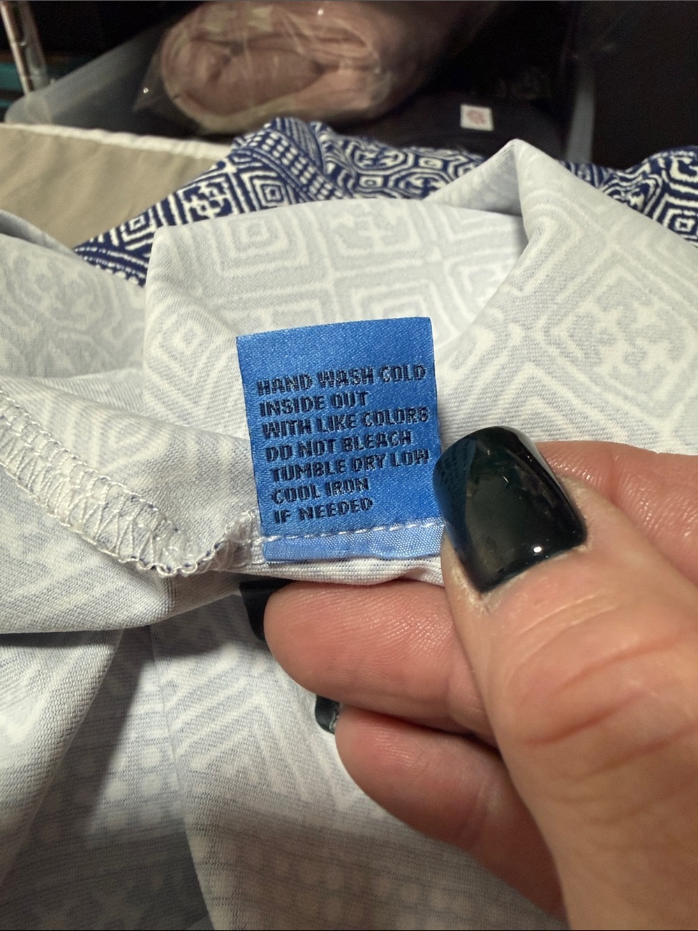 J. McLaughlin Blue and White 3/4 Sleeve Printed Dress Size Small - Picture 11 of 11